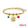 Pulsera Europea y Americana Transfronteriza Acero Inoxidable Pulsera Hueso de Serpiente Día del Maestro Manzana Conmemorativa Regalo Festivo Grabado Pulsera de Acero de Titanio