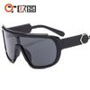 Moda europea y americana gafas de montura grande bola cool gafas de sol de una sola pieza para montar gafas de sol para hombre y mujer 891