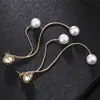 Brincos de Argola de Orelha com Franja de Personalidade Estrela e Lua Moda Tendência Europeia e Americana de Nicho com Cravação de Diamantes Fio de Orelha Integrado
