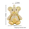 Pingente Personalizado DIY de Aço Inoxidável com Elementos Divertidos de Urso, Elefante e Golfinho Transfronteiriços Microcravejados com Zircônia