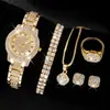 Explosiones de Comercio Exterior Moda Patrón Romano Diamante Reloj de Pulsera para Mujer Reloj de Pulsera de Cuarzo Brazalete Reloj de Pulsera para Mujer Fabricantes en stock