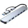 Hub USB Transfronteiriço Adaptador 7 em 1, Divisor Tipo-C para Laptop 3.0 Um para Quatro, Customização OEM