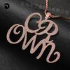Collar con colgante de letra y cuerpo de flor de tendencia informal, estilo hip hop europeo y americano con incrustaciones de circonitas para hombres y mujeres.
