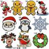Serie Navideña Pegatinas de Tela Bordadas Dibujos Animados Muñeco de Nieve Alce Parches Decorativos Accesorios para Ropa Bordado por Computadora Stock Disponible Venta al por Mayor