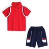 Conjunto de uniformes da escola de verão do jardim de infância para alunos da escola primária estilo britânico roupas de classe infantil moda verão camiseta de manga curta duas peças
