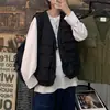 Chaleco de trabajo de verano para hombre, marca de moda, estilo japonés Harajuku, funcional, suelto, sin mangas, chaqueta para hombre