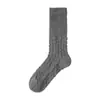 Nuevos Calcetines de Algodón Pesado 2025 para Mujer, Otoño e Invierno, Tejido de Cable Tridimensional, Empalme de Canalé, Calcetines Gruesos de Color Sólido hasta la Mitad de la Pantorrilla para Mujer