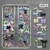 Caja Transfronteriza de 6 Compartimentos con Accesorios para Uñas tipo Lazo, Tamaños Mixtos, Cinta, Resina, Decoración de Uñas Portátil, Pedrería para Uñas, Lote