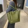 2026 Casual Retrô Trama Grande Grande Capacidade Simples Cor Sólida Estiloso Estilo Coreano Estilo Preguiçoso Bolsas Tote de Ombro Único Sob o Braço