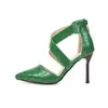 Nuevos zapatos europeos y americanos para mujer con punta fina sandalias romanas tacones de aguja 32-48 zapatos de comercio exterior