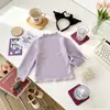 Camiseta Stylish de Manga Larga Otoño-Invierno para Bebés Niñas DeRong con Bloques de Color y Borde Fruncido, Camiseta Básica Versátil para Niños Mayores