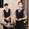 Ropa de trabajo de hotel, ropa de verano, chaleco de recepción para mujer, ropa de trabajo de camarero de restaurante, chaleco de manga corta, uniforme de trabajo