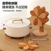 Moinho de Vento Madeira Maciça Isolamento Mat Porta-copos Mesa de Desktop Anti-Queimadura Jogo Americano Cozinha Doméstica Mesa Panela e Tigela Mat Suporte Criativo para Celular
