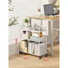 Estante de Almacenamiento Debajo del Escritorio, Pequeña Estantería al Lado del Escritorio, Carrito de Escritorio Removible de Múltiples Niveles de Piso a Techo, Estantería para Libros