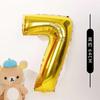 Globo digital dorado de 32 pulgadas para niños de un año, globo de aluminio para cumpleaños de adultos, fiesta digital grande, boda