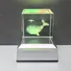 Luminária de Noite de Cristal Luminoso Presente Criativo Cubo Esculpido em 3D Enfeites de Mesa Lâmpada Decorativa para Quarto Lâmpada de Cabeceira de Ambiente