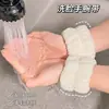 Venda Quente Transfronteiriça Conjunto de Pulseiras de Pulso e Faixa de Cabelo com Laço, Scrunchie de Pelúcia Simples, Acessórios de Cabelo para Mulheres, Adornos