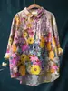 Novas Camisas Casuais Femininas de Manga Longa Transfronteiriças 2025, Camisas de Moda para Verão e Outono, Série Multicolorida com Impressão Digital 3D