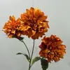 Flores Artificiales para Boda, 3 Flores Grandes de Dalia, Orquídeas Moradas, Crisantemos, Decoración de Arreglo Floral para Pasillo de Salón de Bodas de Hotel, Ramo