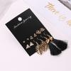 Venta Caliente Transfronteriza Nuevos Pendientes Conjunto de Moda Pendientes con Borlas Estilo Bohemio Geometría de Hojas 6 Pares de Pendientes