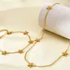 Estilo Coreano Nueva Moda Sencillo Fresco Collar de Flores Acero Inoxidable Chapado en Oro de 18K Conjunto de Joyería de Pulsera de Gama Alta