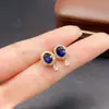 Pendientes de Zafiro Natural Transfronterizos de Amazon Plata S925 Piedra Principal 5*6 Joyería de Lujo Venta Directa de Fábrica