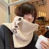 Bufanda Mujer Invierno Estilo Coreano Cuello Semi-alto Tejido Lana Cálida Protección Contra el Frío Cuello Bufanda Chal