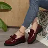 Mocasines sin cordones para mujer, suela de plataforma con lazo de charol brillante, resistentes al desgaste, antideslizantes, Colección Primavera/Verano 2026