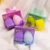 Esponja de Maquillaje de PVC Empaquetada para Comercio Exterior, Doble Uso para Aplicación Seca y Húmeda, Forma de Gota de Agua, Forma de Calabaza, Esponja de Maquillaje Angulada