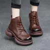 Botas de Estilo Retro para Mujer Botines Martin 2026 Otoño/Invierno Nuevos Versátiles Suela Gruesa Suave Aumentador de Altura Botines Individuales Botas Calientes de Terciopelo para Mujer