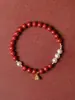 Pulsera Perla de Loto Cinabrio Pulsera Arena Imperial Púrpura Arena Dorada Método Antiguo Estilo Chino Femenino Fábrica Propia Puede Enviar en Nombre
