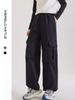 Pantalones de Felpa para Niñas 2026 Nuevo Estilo Casual de Pierna Ancha para Niñas de Secundaria, Pantalones Cargo Engrosados para Niños Mayores en Otoño e Invierno