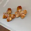 Pendientes de Resina con Flor Tachonada de Diamantes Color Plata, Pendientes Versátiles Retro Suaves y Dulces Estilo Bosque, Pendientes de Nicho de Gama Alta para Mujer