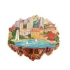 Ímãs de Geladeira Personalizados para Viagem à China Jinan Qingdao Zhanqiao Praça 4 de Maio Souvenirs da Cidade Tendência Nacional Ímãs de Metal