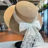 Sombrero de Paja de Ala Ancha con Lazo para Mujer, Sombrero para el Sol de Verano para Exteriores, Protección Solar, Sombrero de Playa para Vacaciones y Viajes, Sombrero Versátil para la Costa