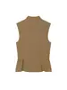 Comercio Exterior Transfronterizo Ropa de Mujer Otoño Nuevo Estilo Moda Estilo Europeo y Americano Camiseta sin Mangas Botones Delanteros Dobladillo con Volantes 7709333