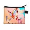 Monedero infantil con estampado de mariposas, ideal para estudiantes. Bolso de mano portátil para tarjetas, monedas y llaves. Bolso de poliéster tipo clutch.