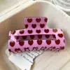 Pinza para el pelo con forma de corazón impresa en acetato, pinza de tiburón, tocado para la parte trasera de la cabeza, San Valentín europeo y americano