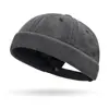 Sombrero de verano para hombre sombrero de melón de cuero sombrero principal de piso sombrero coreano de calle hipster hip hop sombrero sin ala yuppie moda sombrero de piso