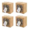 Caja de Regalo Cuadrada de Papel Kraft con Ventana, Etiqueta de Agradecimiento con Cuerda de Yute, Caja de Papel para Empaque de Galletas, Al por Mayor en Stock