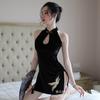Novo roupão de seda sexy lingerie sexy feminina pijamas split sedutor provocante roupão de noite terno uma geração de SAO