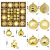Transfronteiriço Novo 44 Peças Bola de Natal pintada formato especial 3-6cm bola galvanizada bola de plástico Decorações de Natal