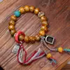 Pulsera de Hueso de Vaca Estilo Tíbet con Incrustaciones de Swastika, Cuentas Dzi de Plata Tibetana de Mano y Accesorios de Turquesa, Venta al por Mayor desde el Fabricante