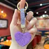 Chaveiro Coração de Amor Cravejado de Diamante Novo Modelo Transfronteiriço Pingente de Bolsa com Strass para Meninas Decoração de Chaveiro de Carro Atacado do Fabricante