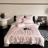 Juego de cuatro piezas de algodón de fibra larga Ins Girly Heart Bordado de cerezas frescas pequeñas Funda nórdica de moda Juego de ropa de cama para el hogar