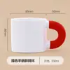 Taza Chubby Colorida con Asa Grande y Diseño de Logo Personalizado, Taza de Cerámica Grande de Capacidad con Diseño Cultural y Creativo de Empresa como Recuerdo