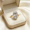 Directamente del fabricante, anillo de moissanita con forma de huevo de paloma de zirconia para mujer, ovalado, de alta gama, versátil, anillo exquisito