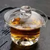Atacado Tigela com Tampa de Vidro Conjunto de Chá Tigela de Chá Kung Fu Resistente ao Calor Vidro de Borossilicato Alto Chá Kung Fu Chá Chá Tigela com Tampa de Chá Tigela de Chá