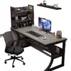 Escritorio de computadora, escritorio de escritorio, escritorio de juegos para el hogar con estantes de almacenamiento, diseño simple y moderno, adecuado para oficina, dormitorio o uso estudiantil como escritorio de escritura o mesa de estudio