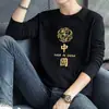 Camiseta de manga comprida masculina primavera e outono fina casual moda top interno tamanho plus size roupas de outono masculinas para adolescentes
